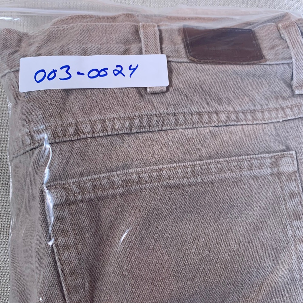 LL Bean Classic Fit Canvas Pants Lined Khaki Beige Men's Size 42x29 See Pics - Picture 12 of 12